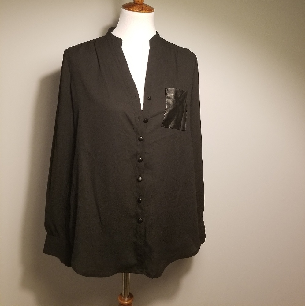 Alfani Leather Pocket Top